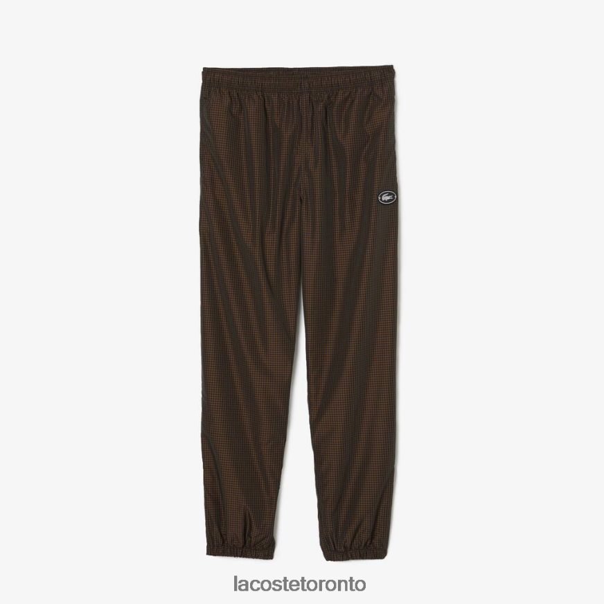 Clothing Lacoste Water-Repellent Check Twill Trackpants Black/Brown/Navy Blue/Khaki Green Men Z60BPR1069