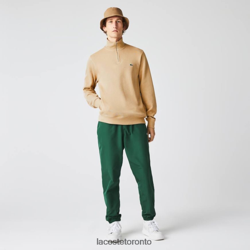 Clothing Lacoste Zippered Stand-Up Collar Cotton Sweatshirt Beige Men Z60BPR957