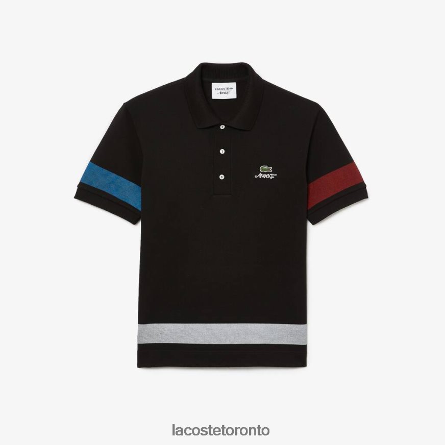 Clothing Lacoste x AWAKE NY Color-block Cotton Pique Polo Black Unisex Z60BPR899