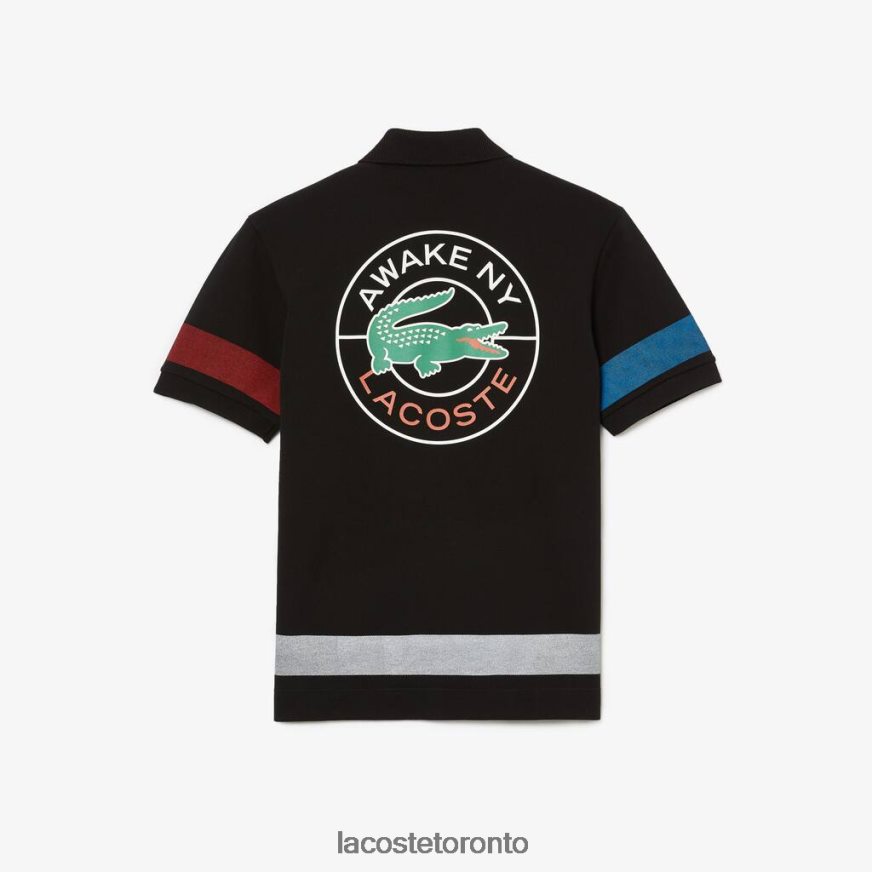 Clothing Lacoste x AWAKE NY Color-block Cotton Pique Polo Black Unisex Z60BPR899