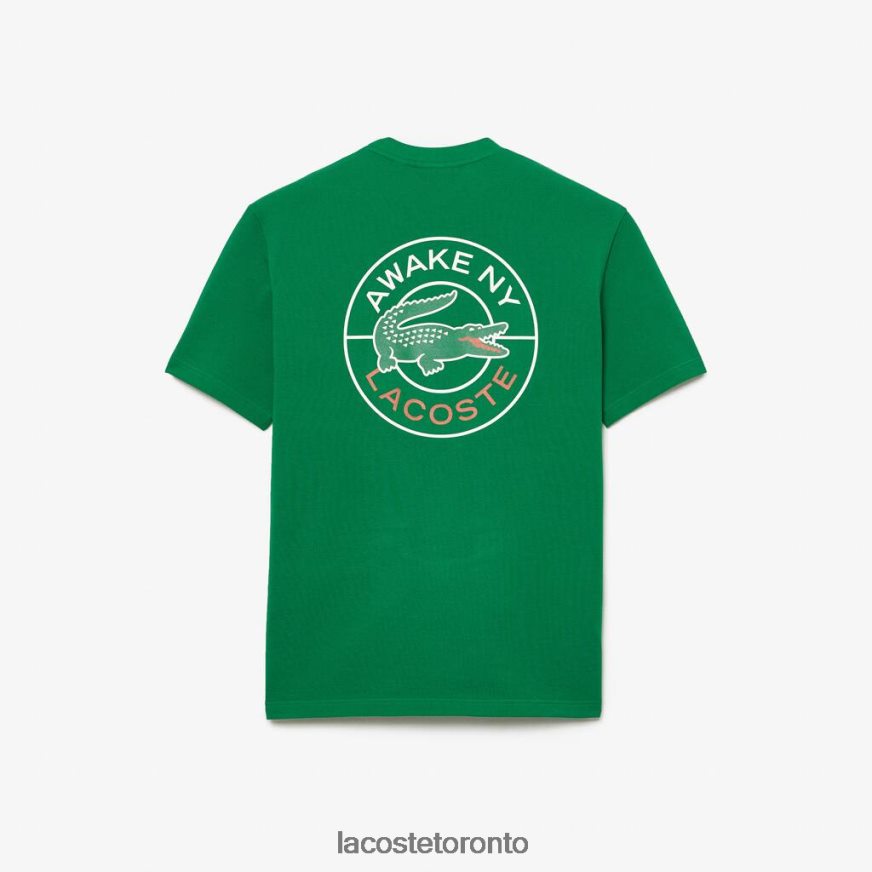 Clothing Lacoste x AWAKE NY Logo Cotton Pique T-shirt Green Unisex Z60BPR892