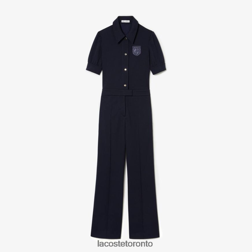 Clothing Lacoste x Goop Two-Ply Pique Jumpsuit Navy Blue Women Z60BPR2666