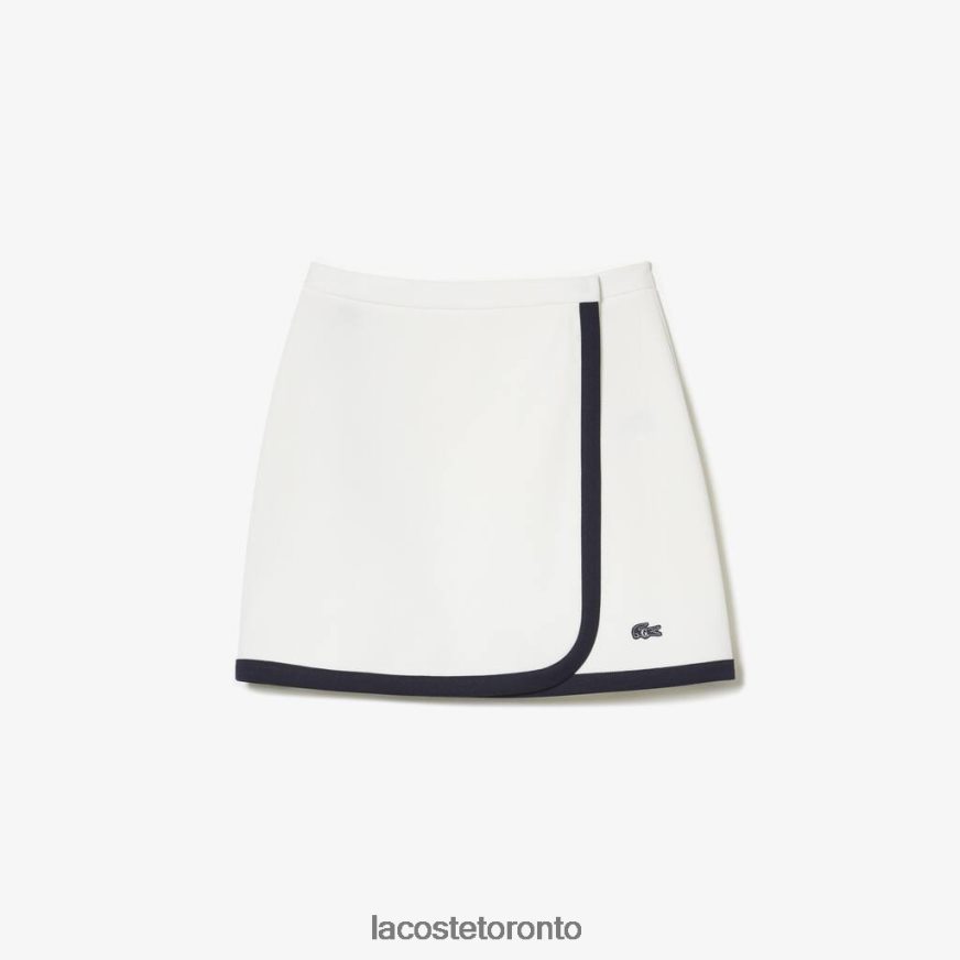 Clothing Lacoste x Goop Two-Ply Pique Skirt White/Navy Blue Women Z60BPR2670