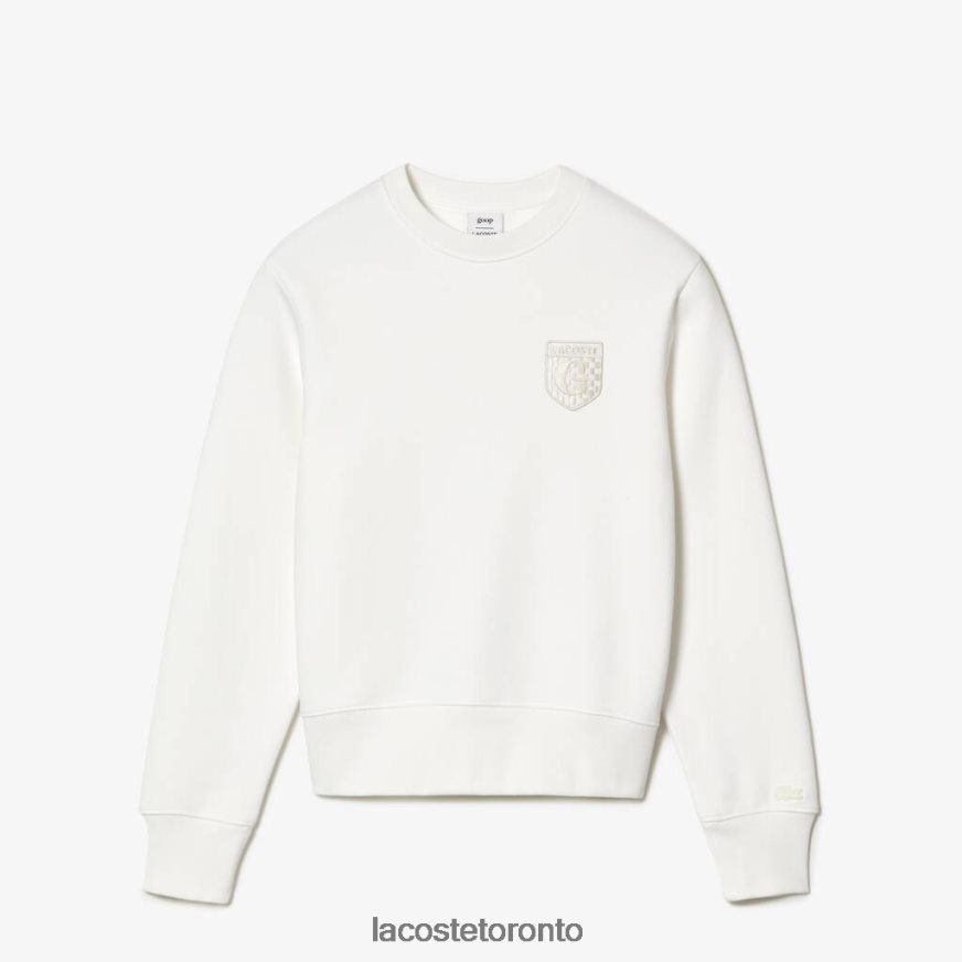 Clothing Lacoste x Goop Unbrushed Cotton Fleece Sweatshirt White Women Z60BPR2674