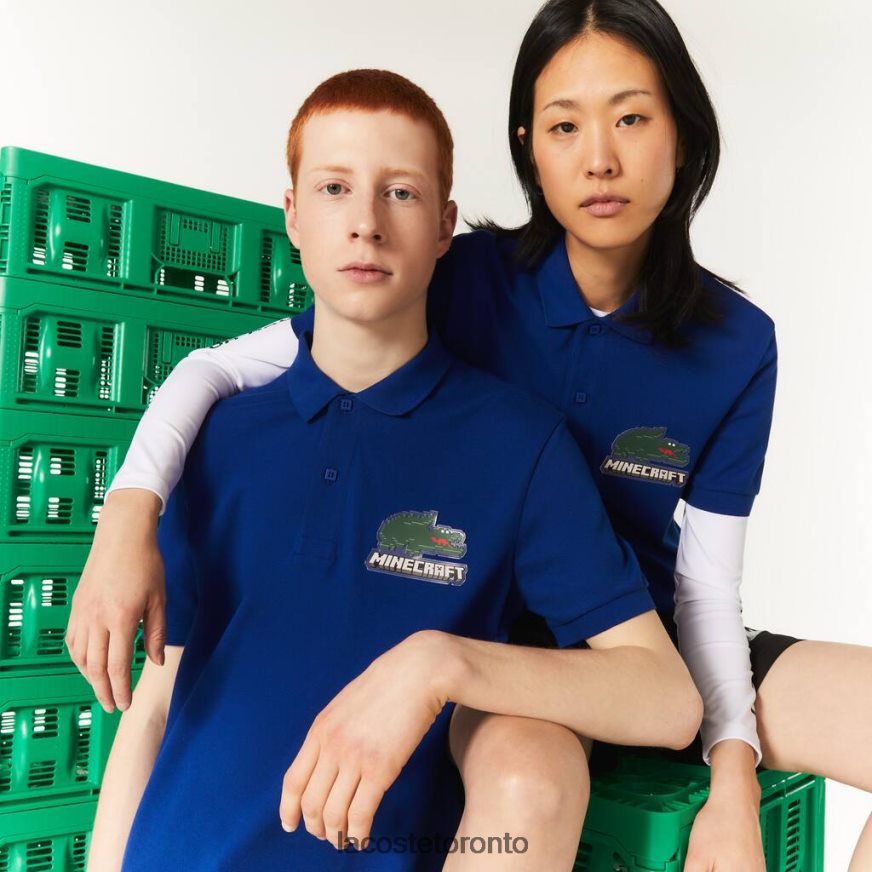 Clothing Lacoste x Minecraft Classic Fit Organic Cotton Polo Blue Unisex Z60BPR942