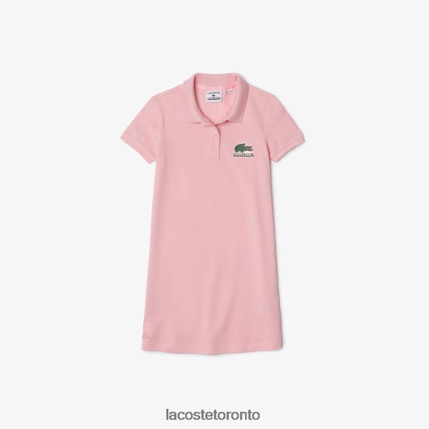 Clothing Lacoste x Minecraft Cotton Pique Polo Dress Pink Kids Z60BPR3297