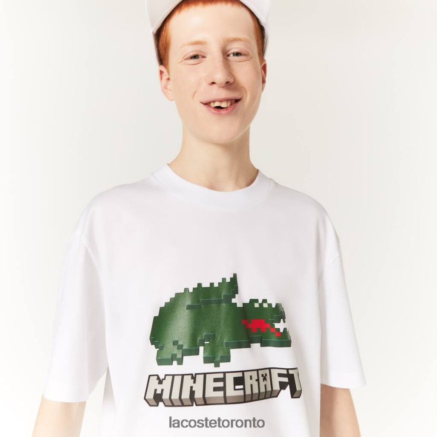 Clothing Lacoste x Minecraft Print Organic Cotton T-Shirt White Unisex Z60BPR880