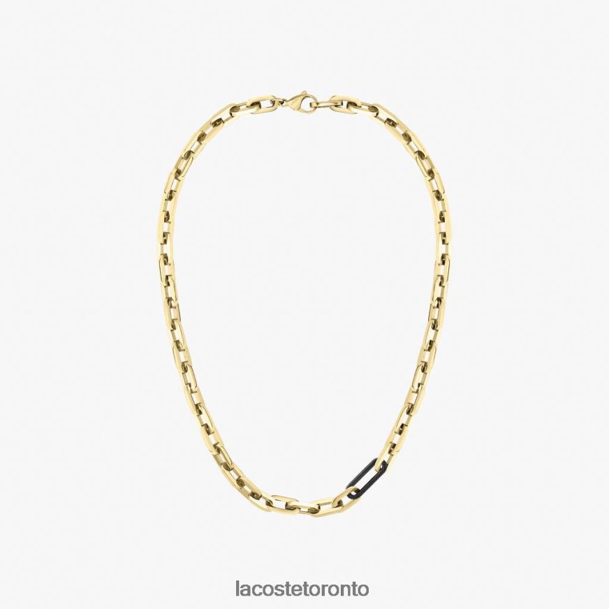 Jewelry Lacoste Ensemble Necklace Yellow Gold And Black Unisex Z60BPR2202