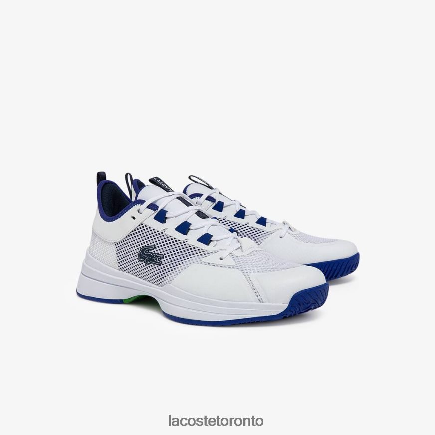 Shoes Lacoste AG-LT21 Textile and Synthetic Tennis Shoes White/Blue Men Z60BPR1865