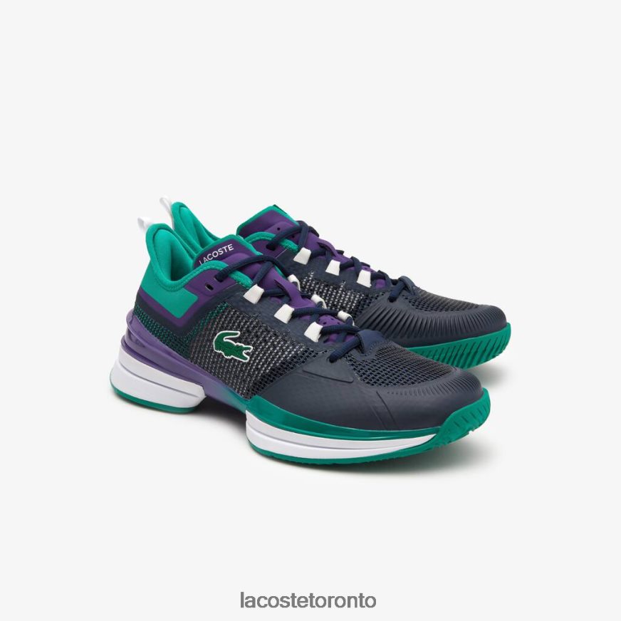 Shoes Lacoste AG-LT21 Ultra Textile Tennis Shoes Black/Turquoise Men Z60BPR1892