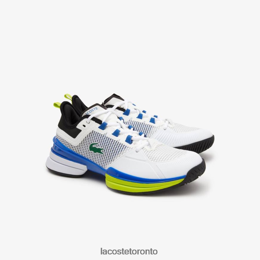 Shoes Lacoste AG-LT21 Ultra Textile Tennis Shoes White/Blue Men Z60BPR1893