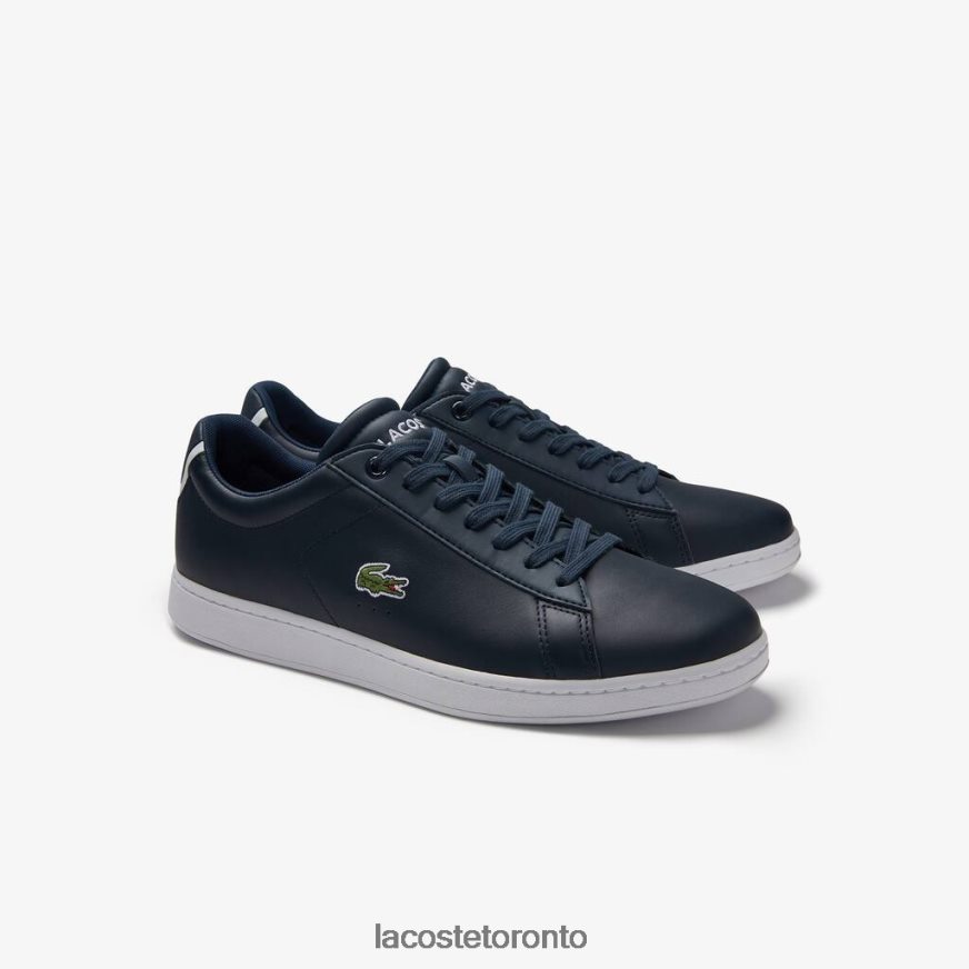 Shoes Lacoste Carnaby Evo Leather Sneakers Navy Blue Men Z60BPR1874