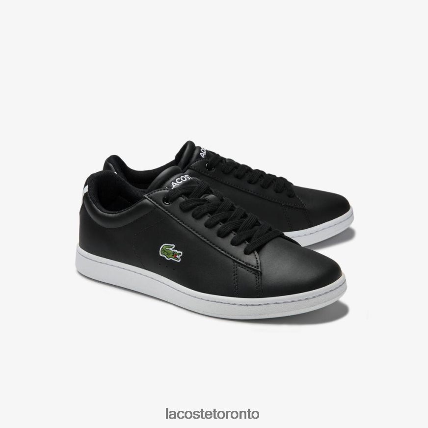 Shoes Lacoste Carnaby Evo Mesh-lined Leather Sneakers Black Women Z60BPR2717