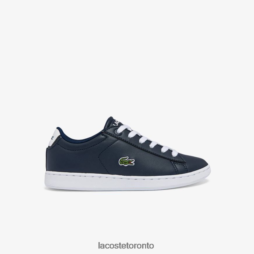 Shoes Lacoste Carnaby Synthetic Color Contrast Sneakers Navy  White Kids Z60BPR3256