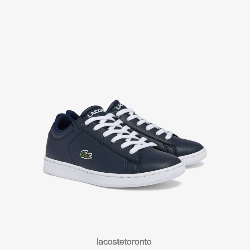 Shoes Lacoste Carnaby Synthetic Color Contrast Sneakers Navy  White Kids Z60BPR3256