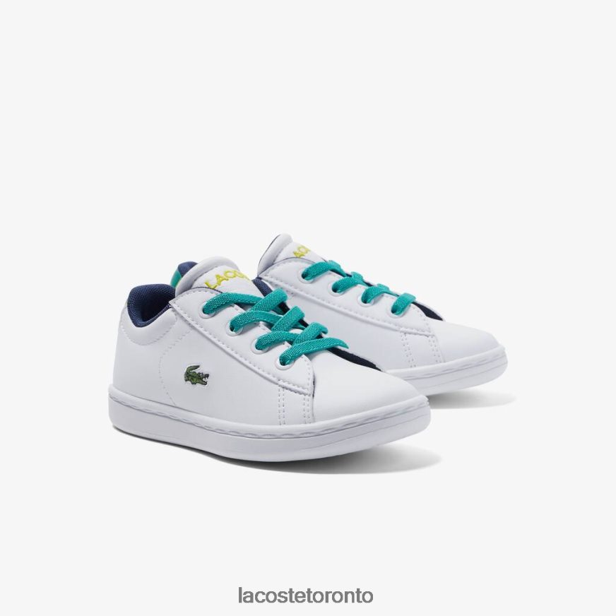 Shoes Lacoste Carnaby Synthetic Sneackers White/Green Kids Z60BPR2985