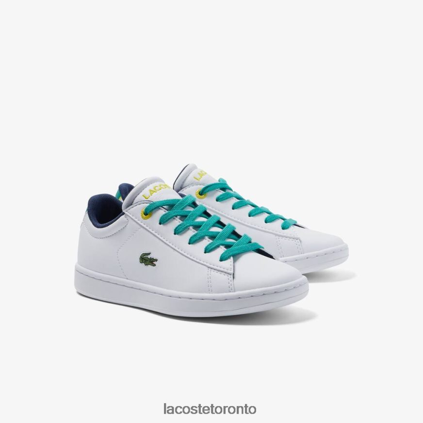 Shoes Lacoste Carnaby Synthetic Sneackers White/Green Kids Z60BPR3331