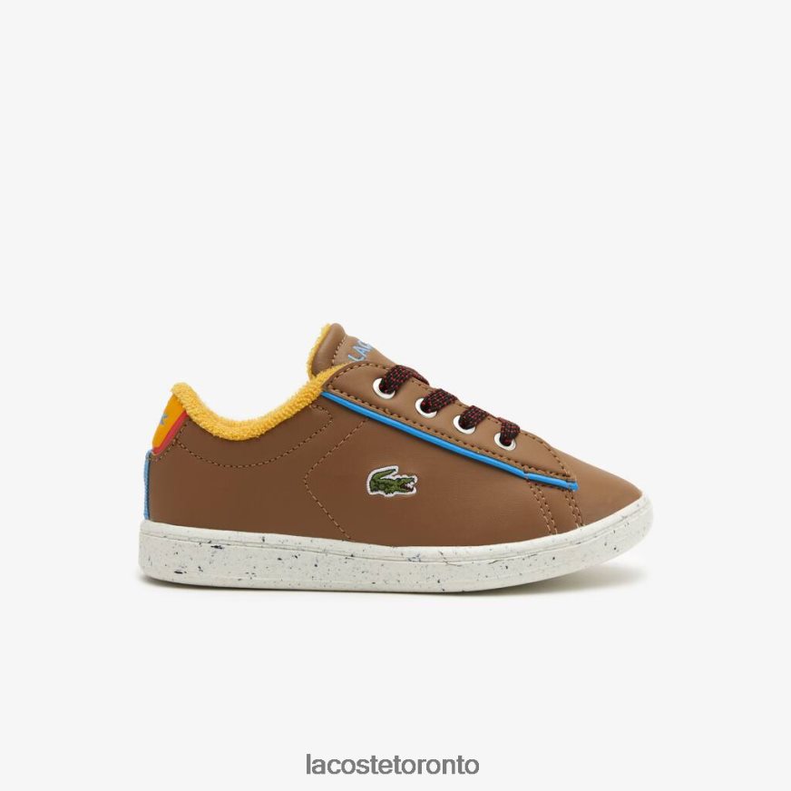 Shoes Lacoste Carnaby Winter Synthetic Outdoor Shoes Brown/Light Blue Kids Z60BPR2993