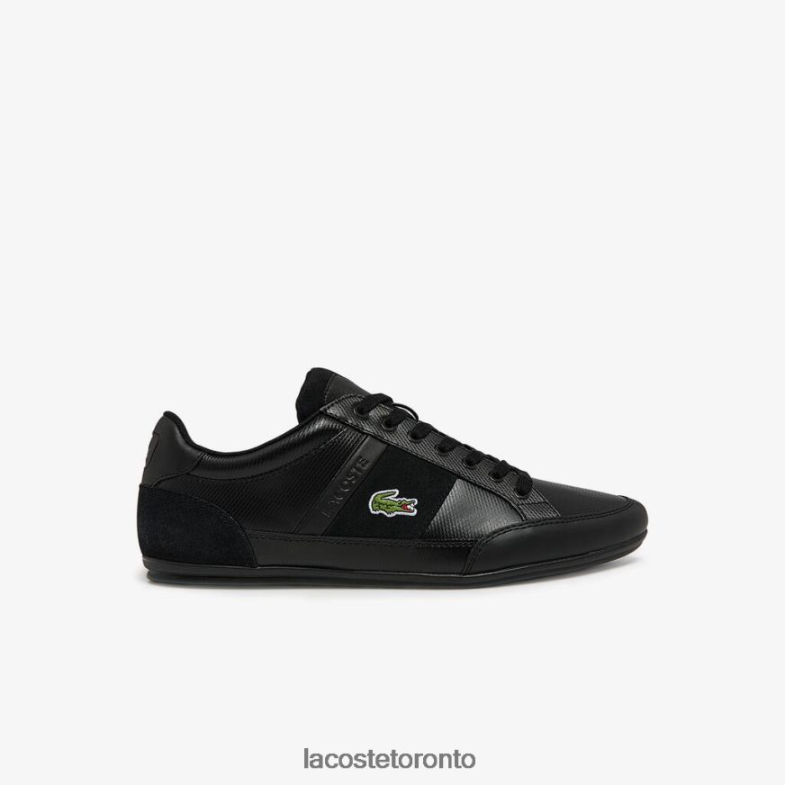 Shoes Lacoste Chaymon BL Leather and Synthetic Tonal Sneakers Black Men Z60BPR1807