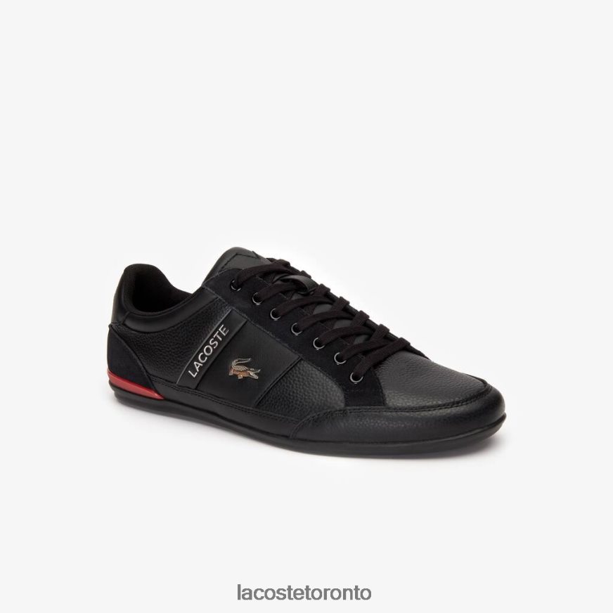 Shoes Lacoste Chaymon Leather Sneakers Black/Red Men Z60BPR1708