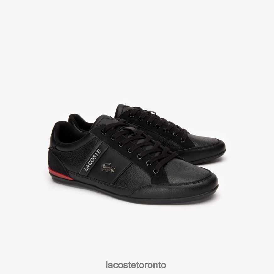 Shoes Lacoste Chaymon Leather Sneakers Black/Red Men Z60BPR1708