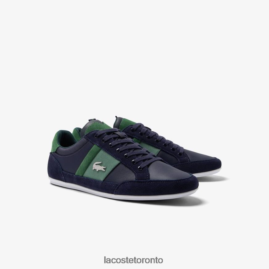 Shoes Lacoste Chaymon Leather Sneakers Navy  Green Men Z60BPR1735