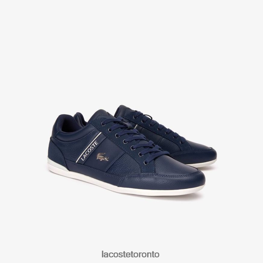 Shoes Lacoste Chaymon Leather Sneakers Navy  Off White Men Z60BPR1710