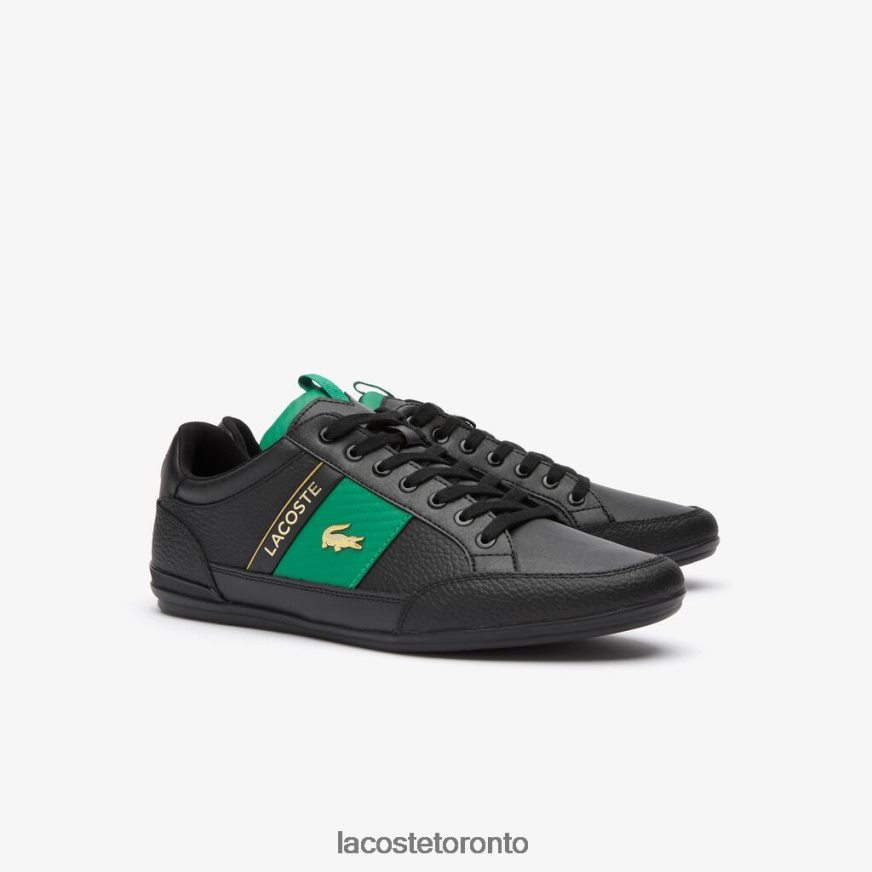 Shoes Lacoste Chaymon Leather and Carbon Fiber Sneakers Black  Green Men Z60BPR1770