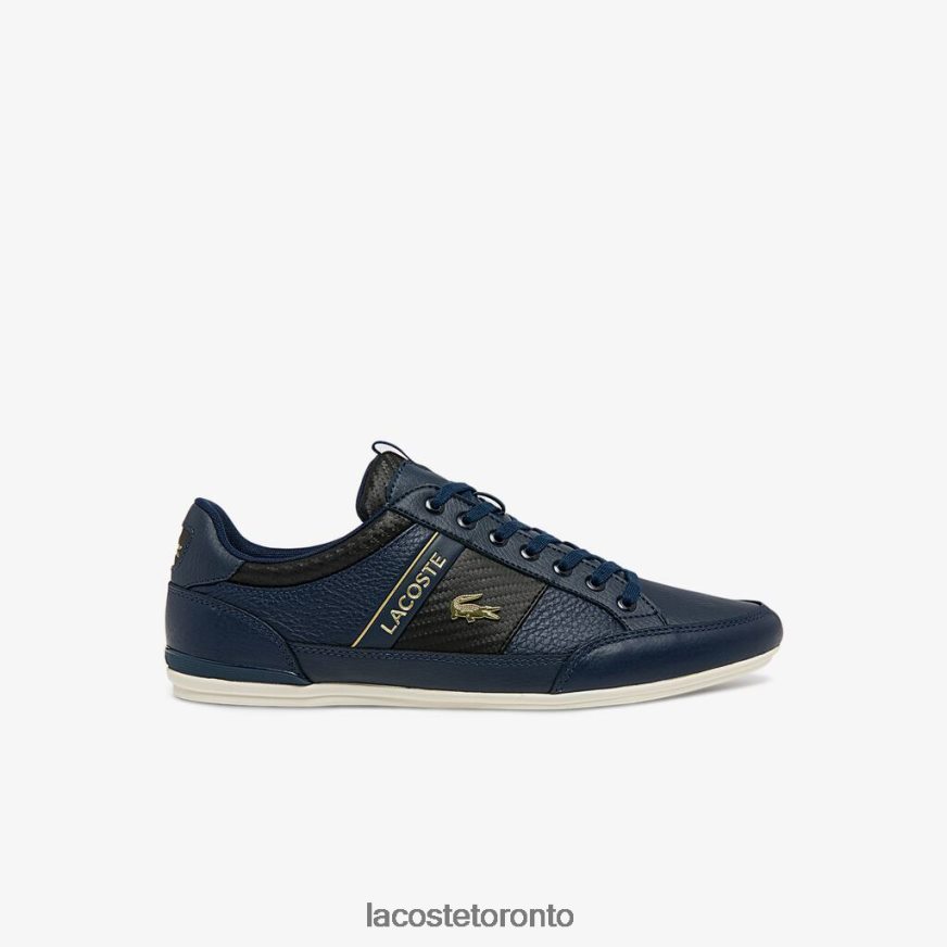 Shoes Lacoste Chaymon Leather and Carbon Fiber Sneakers Navy Men Z60BPR1769