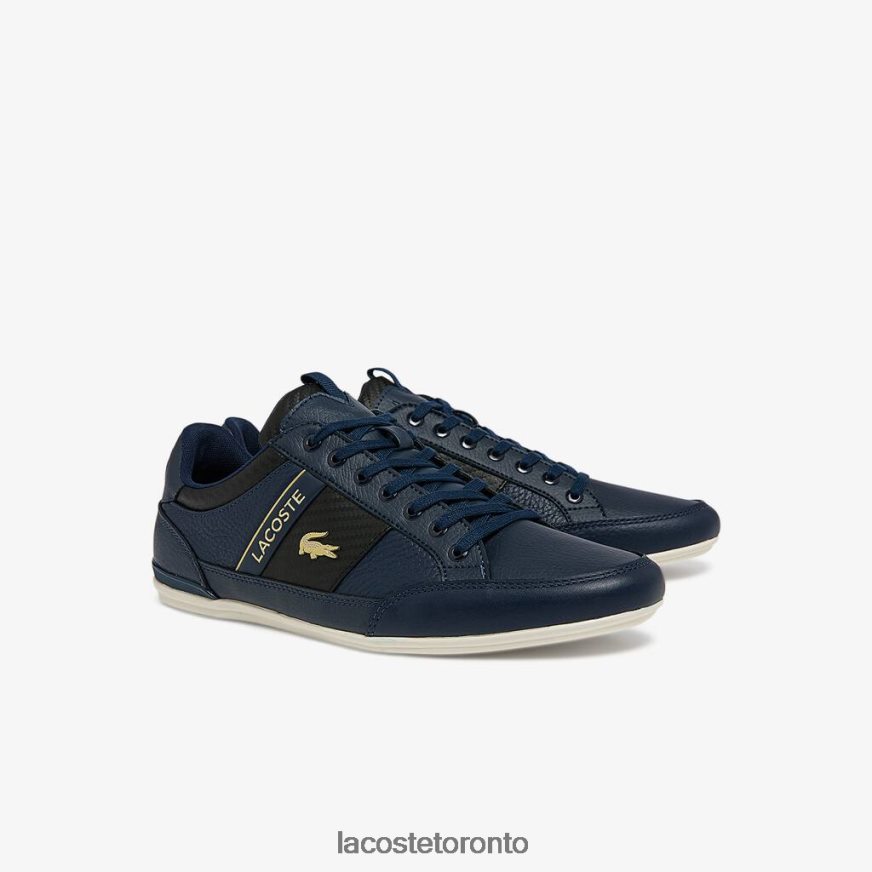 Shoes Lacoste Chaymon Leather and Carbon Fiber Sneakers Navy Men Z60BPR1769