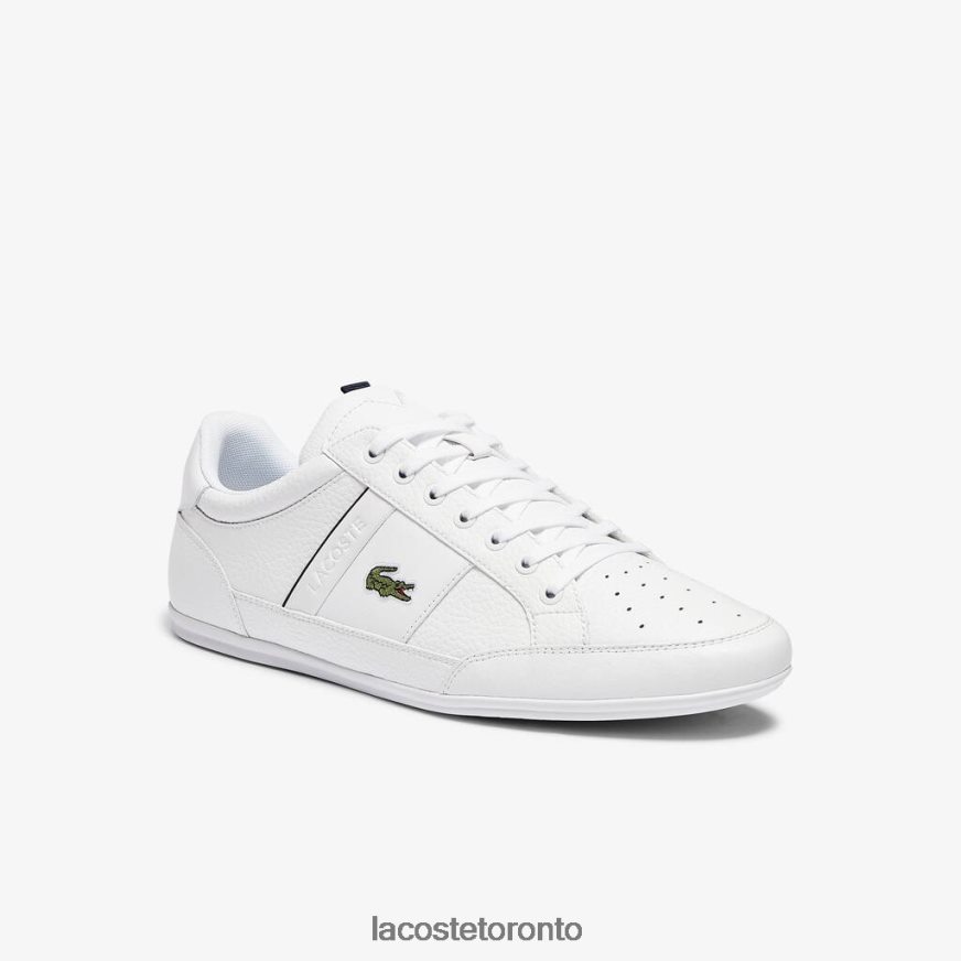 Shoes Lacoste Chaymon Leather and Synthetic Sneakers White  Navy Men Z60BPR1713