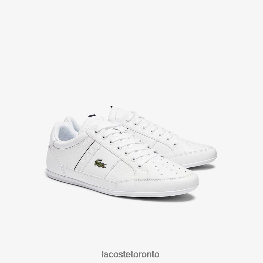 Shoes Lacoste Chaymon Leather and Synthetic Sneakers White  Navy Men Z60BPR1713