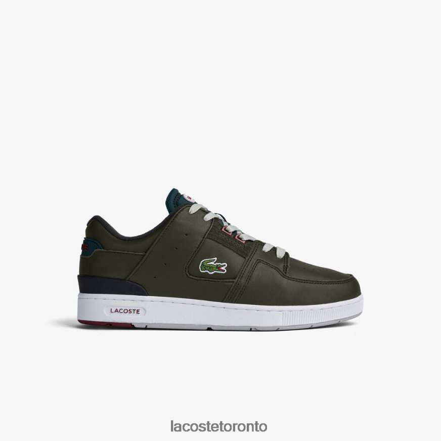 Shoes Lacoste Court Cage Leather Color Contrast Sneakers Khaki  White Men Z60BPR1705