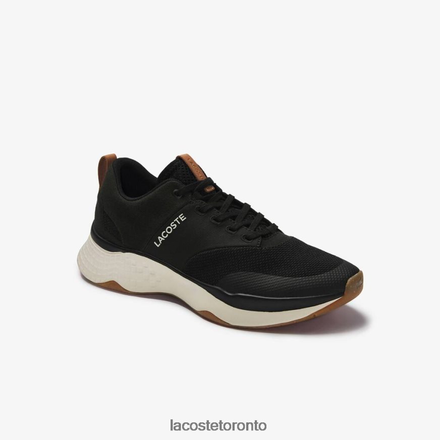 Shoes Lacoste Court-Drive Plus Colourblock Textile Trainers Black  Off White Men Z60BPR1868