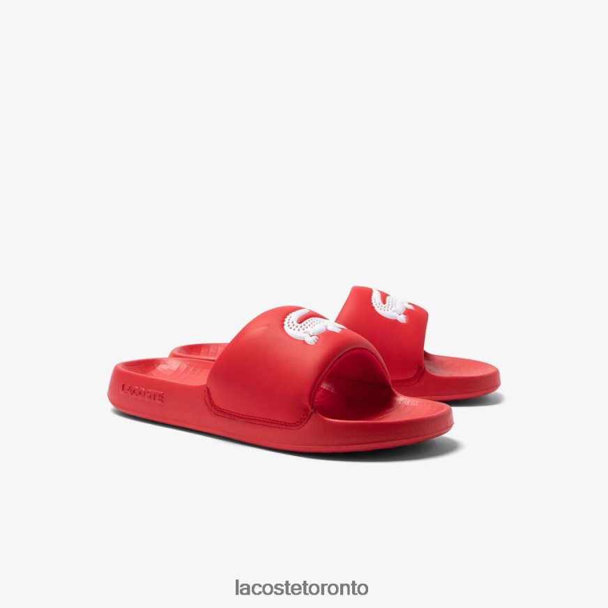 Shoes Lacoste Croco 10 Synthetic Slides Red/White Men Z60BPR1729