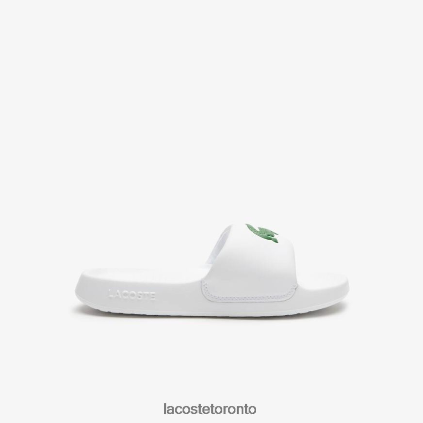 Shoes Lacoste Croco 10 Synthetic Slides White/Green Women Z60BPR2685