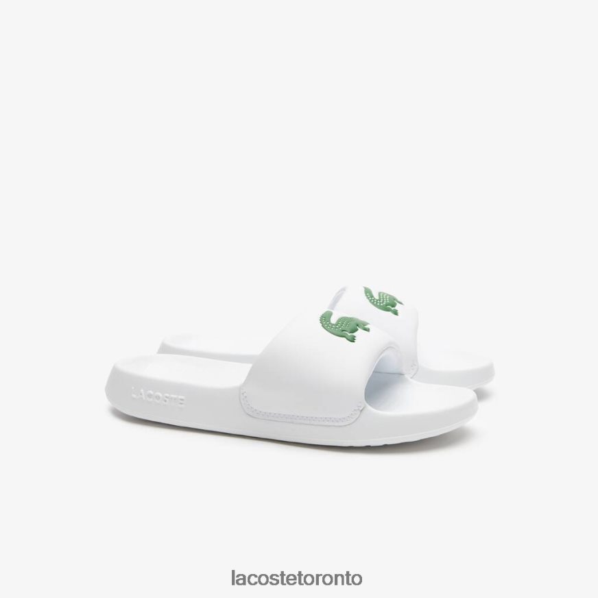 Shoes Lacoste Croco 10 Synthetic Slides White/Green Women Z60BPR2685