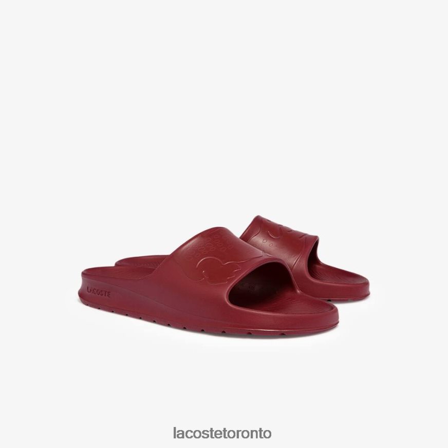 Shoes Lacoste Croco 20 Synthetic Logo Slides Dark Red Men Z60BPR1813