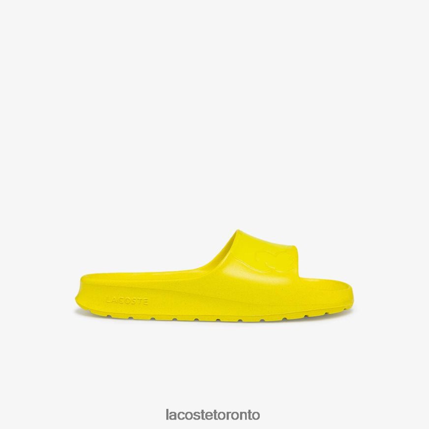 Shoes Lacoste Croco 20 Synthetic Logo Slides Light Yellow Women Z60BPR2712