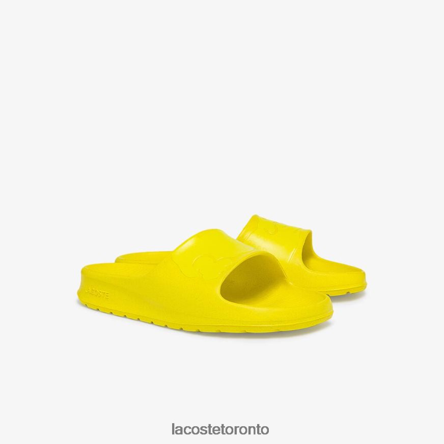 Shoes Lacoste Croco 20 Synthetic Logo Slides Light Yellow Women Z60BPR2712