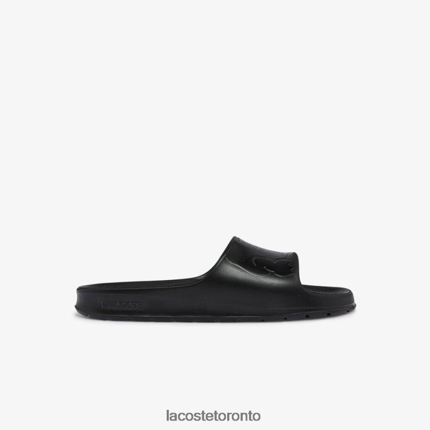 Shoes Lacoste Croco 20 Synthetic Logo Strap Slides Black Men Z60BPR1831