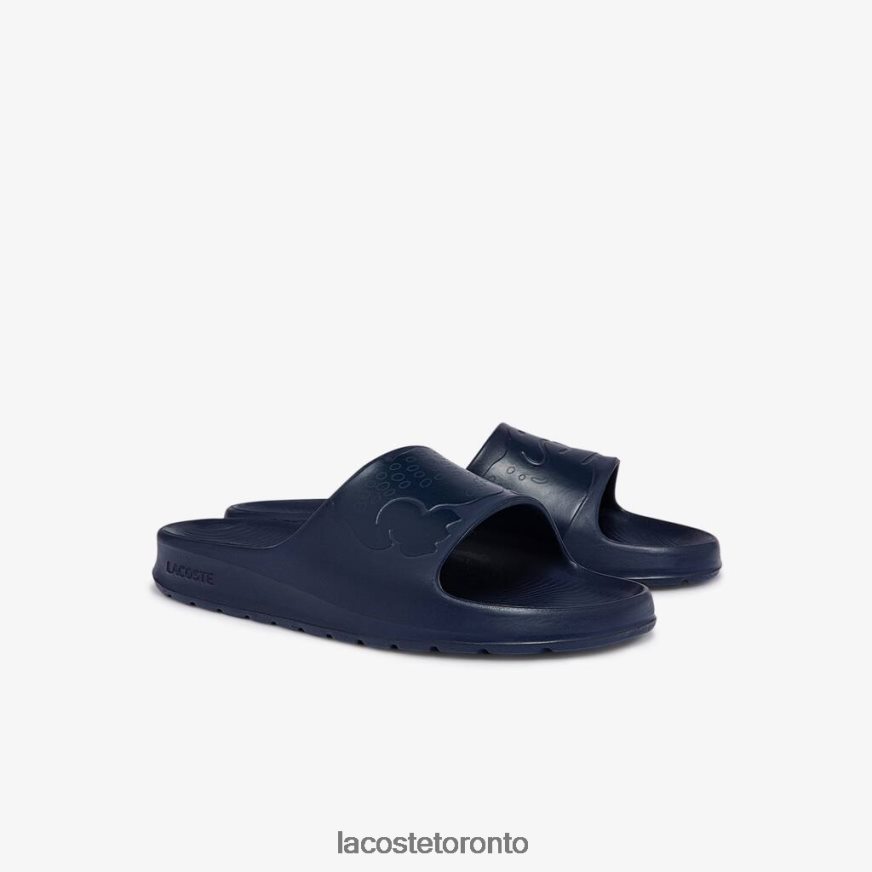 Shoes Lacoste Croco 20 Synthetic Logo Strap Slides Navy Men Z60BPR1832