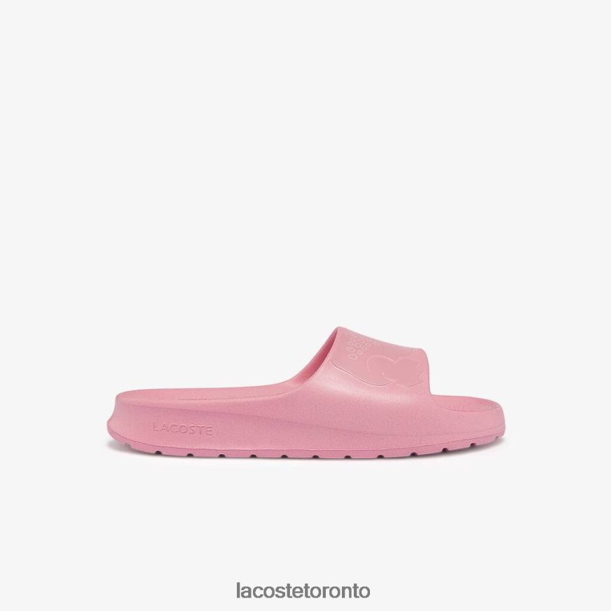 Shoes Lacoste Croco 20 Synthetic Logo Strap Slides Pink Women Z60BPR2733