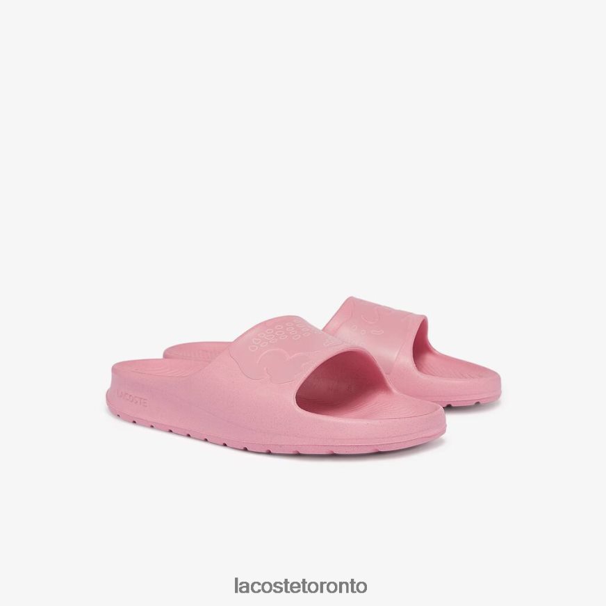 Shoes Lacoste Croco 20 Synthetic Logo Strap Slides Pink Women Z60BPR2733