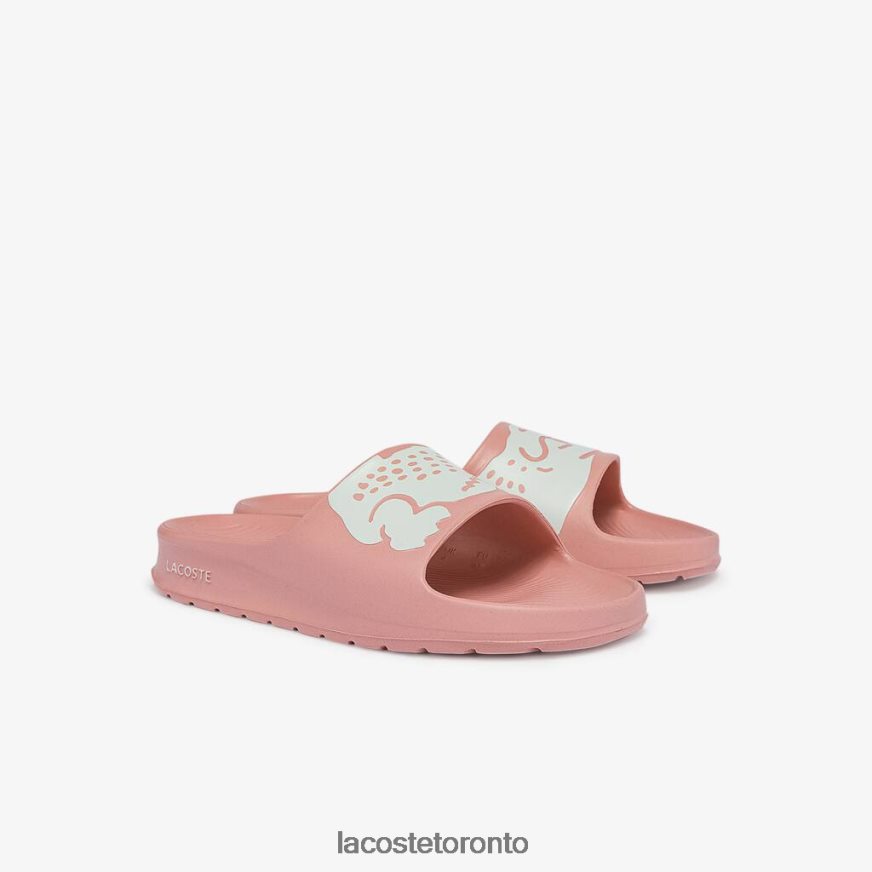 Shoes Lacoste Croco 20 Synthetic Print Slides Light Pink  White Women Z60BPR2696