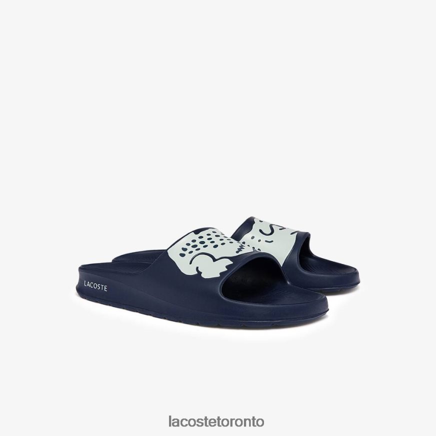 Shoes Lacoste Croco 20 Synthetic Slides Navy  White Men Z60BPR1755