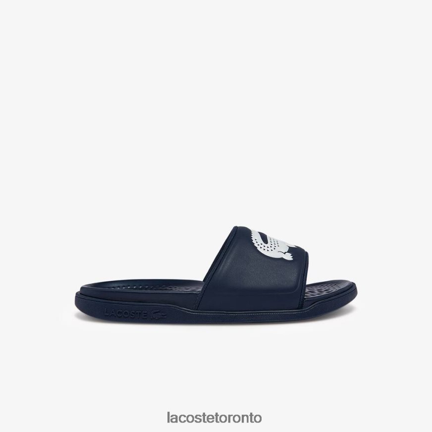 Shoes Lacoste Croco Dualiste Synthetic Slides Navy  White Men Z60BPR1877