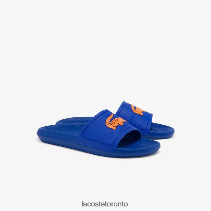 Shoes Lacoste Croco Rubber Slides Blue/Orange Men Z60BPR1915