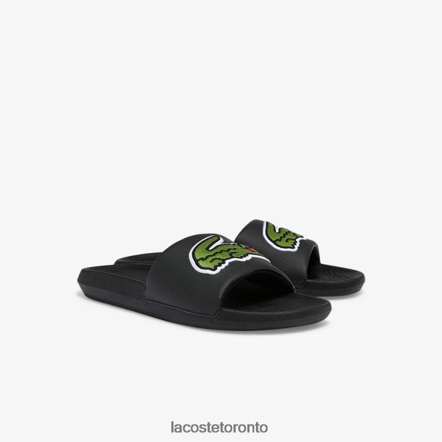 Shoes Lacoste Croco Synthetic Slides Black  Green Men Z60BPR1808