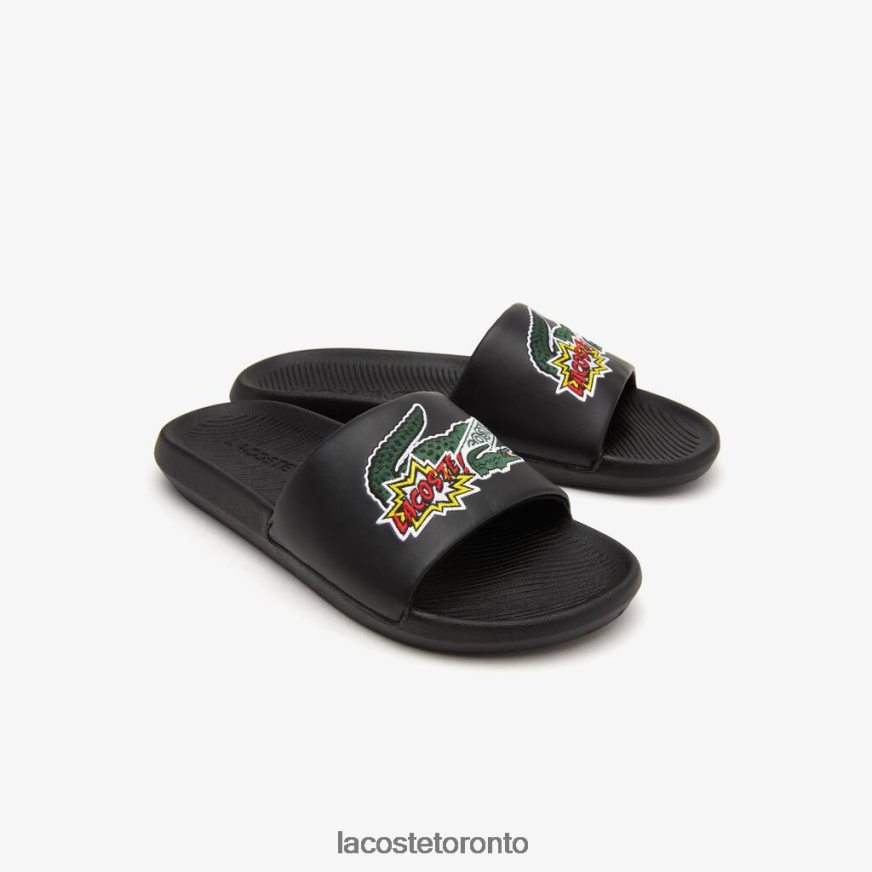 Shoes Lacoste Croco Synthetic Slides Black Men Z60BPR1761